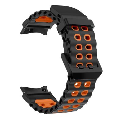 Ремешок KALEBOL Ocean Strap для Samsung Galaxy Watch 4 / 4 Classic / 5 / 5 Pro / 6 / 6 Classic / 7 / FE - Black / Orange