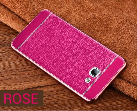 Силиконовый чехол Deexe Leather Skin для Samsung Galaxy A7 2017 (A720) - Magenta