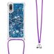 Силиконовая накладка Deexe Liquid Glitter with Strap для Samsung Galaxy A02 (A022) - Blue Hearts. Фото 2 из 6
