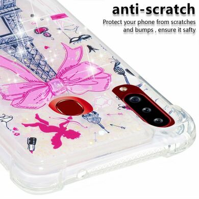 Силіконовий (TPU) чохол Deexe Fashion Glitter для Samsung Galaxy A20s (A207), Eiffel Tower with Bowknot