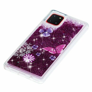 Силиконовый (TPU) чехол Deexe Fashion Glitter для Samsung Galaxy Note 10 Lite (N770) - Butterflies