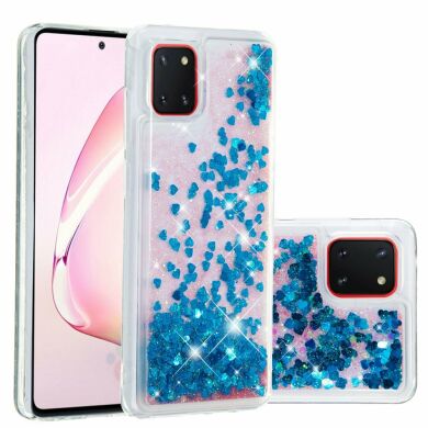 Силіконовий (TPU) чохол Deexe Liquid Glitter для Samsung Galaxy Note 10 Lite (N770) - Blue