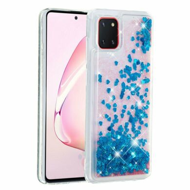 Силіконовий (TPU) чохол Deexe Liquid Glitter для Samsung Galaxy Note 10 Lite (N770) - Blue