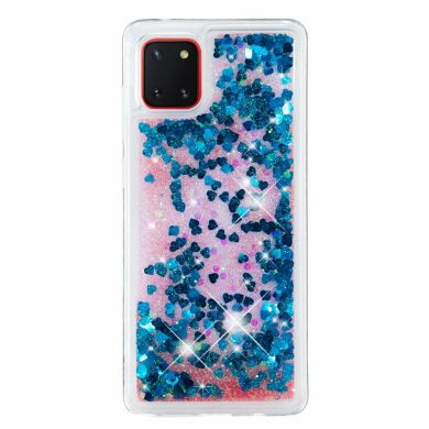 Силіконовий (TPU) чохол Deexe Liquid Glitter для Samsung Galaxy Note 10 Lite (N770) - Blue