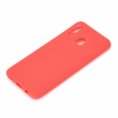 Силиконовый (TPU) чехол Deexe Matte Case для Samsung Galaxy A30 (A305) / A20 (A205) - Red