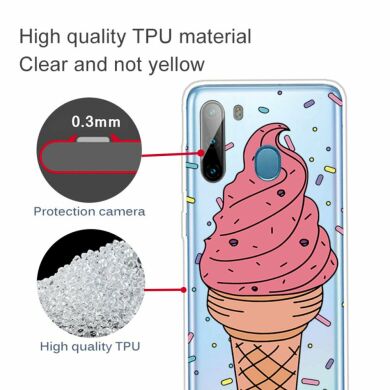 Силіконовий (TPU) чохол Deexe Pretty Glossy для Samsung Galaxy A21 (A215) - Pink Ice Cream