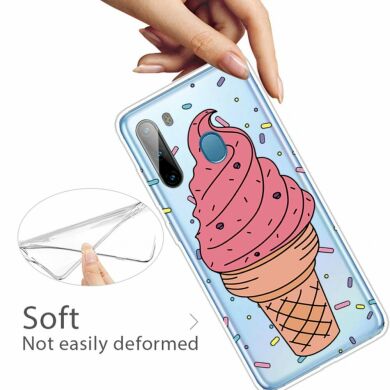 Силіконовий (TPU) чохол Deexe Pretty Glossy для Samsung Galaxy A21 (A215) - Pink Ice Cream