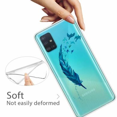 Силиконовый (TPU) чехол Deexe Pretty Glossy для Samsung Galaxy A31 (A315) - Feather
