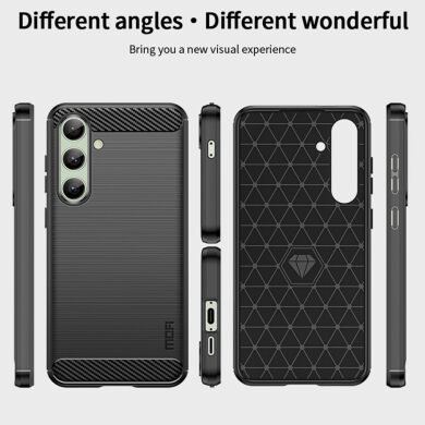 Силиконовый (TPU) чехол MOFI Carbon Fiber для Samsung Galaxy S24 FE (S721) - Black