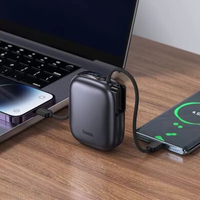 Внешний аккумулятор HOCO Q49 Peak PD20W (10000mAh) + кабель Type-C + Lightning - Metal Gray