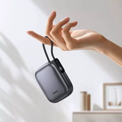 Внешний аккумулятор HOCO Q49 Peak PD20W (10000mAh) + кабель Type-C + Lightning - Metal Gray