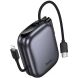 Внешний аккумулятор HOCO Q49 Peak PD20W (10000mAh) + кабель Type-C + Lightning - Metal Gray. Фото 1 из 8