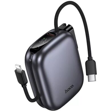 Внешний аккумулятор HOCO Q49 Peak PD20W (10000mAh) + кабель Type-C + Lightning - Metal Gray