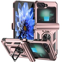 Защитный чехол Deexe Armor Case (FF) для Samsung Galaxy Flip 6 - Rose Gold