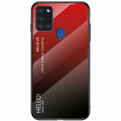 Защитный чехол Deexe Gradient Color для Samsung Galaxy A21s (A217) - Red / Black