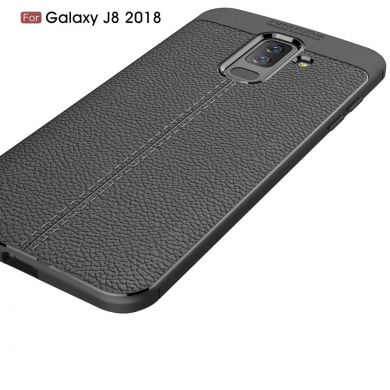 Захисний чохол Deexe Leather Cover для Samsung Galaxy J8 2018 (J810), Dark Blue