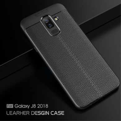 Захисний чохол Deexe Leather Cover для Samsung Galaxy J8 2018 (J810) - Black