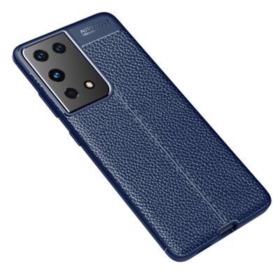 Захисний чохол Deexe Leather Cover для Samsung Galaxy S21 Ultra - Blue