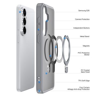 Захисний чохол DUX DUCIS Yind Series Stand для Samsung Galaxy S26 - Black