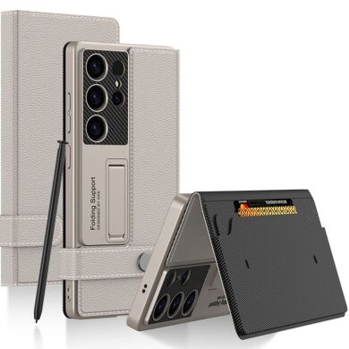 Защитный чехол GKK Card Holder для Samsung Galaxy S25 Ultra (S938) - Titanium Grey