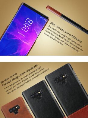 Защитный чехол IMAK Leather Series для Samsung Galaxy Note 9 (N960) - Black / Brown