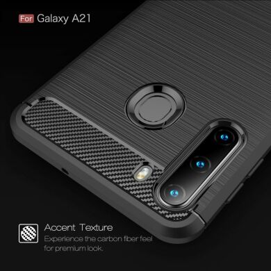 Захисний чохол UniCase Carbon для Samsung Galaxy A21 (A215) - Black