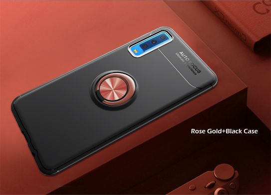 Захисний чохол UniCase Magnetic Ring для Samsung Galaxy A7 2018 (A750), Black/Rose Gold