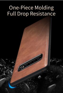 Захисний чохол X-LEVEL Leather Back Cover для Samsung Galaxy S10 (G973) - Brown