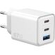Сетевое зарядное устройство WIWU Wi-G026 GaN 67W (USB + 2Type-C) - White. Фото 3 из 4