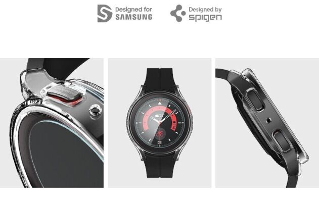 Пластиковий чохол Spigen (SGP) Thin Fit Glass для Samsung Galaxy Watch 5 Pro (45mm) - Crystal Clear