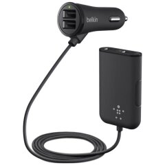 Автомобильное зарядное устройство Belkin Road Rockstar (2USB, 2.4A, 2USB 1.2A) - Black