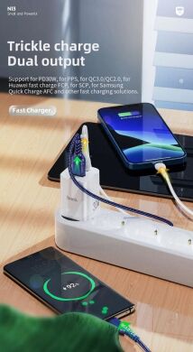 Мережевий зарядний пристрій Hoco N13 PD 30W + QC3.0 + Кабель Type - C to Type-C - Black