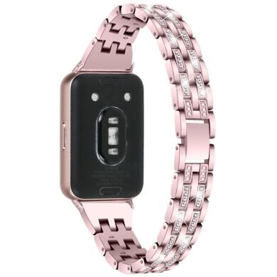 Ремінець Deexe Crystal Design для Samsung Galaxy Fit 3 - Rose Pink