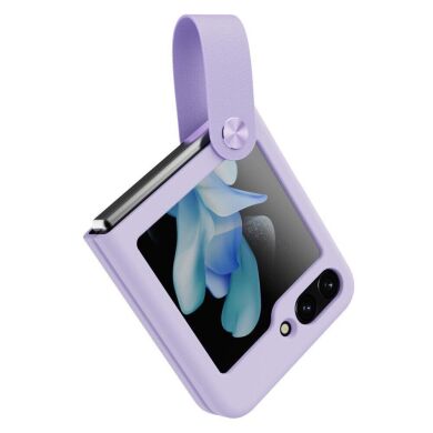 Захисний чохол NILLKIN Finger Strap Liquid Silicone Case для Samsung Galaxy Flip 5 - Purple