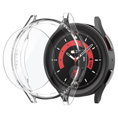 Пластиковый чехол Spigen (SGP) Thin Fit Glass для Samsung Galaxy Watch 5 Pro (45mm) - Crystal Clear