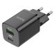 Мережевий зарядний пристрій Hoco N13 PD 30W + QC3.0 + Кабель Type - C to Type-C - Black