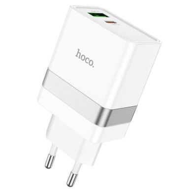 Мережевий зарядний пристрій Hoco N21 PD30W + QC3.0 - White