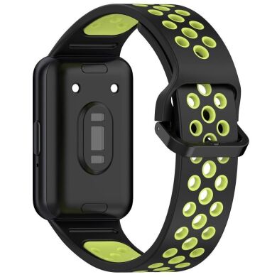 Ремешок Deexe Dot Color для Samsung Galaxy Fit 3 - Black / Lime