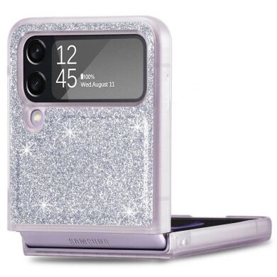 Защитный чехол Deexe Glitter Case для Samsung Galaxy Flip 4 - Silver