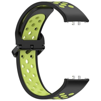 Ремешок Deexe Dot Color для Samsung Galaxy Fit 3 - Black / Lime