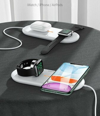 Беспроводное зарядное устройство USAMS US-CD119 2 in 1 + кабель - White