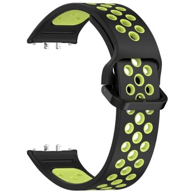 Ремінець Deexe Dot Color для Samsung Galaxy Fit 3 - Black / Lime