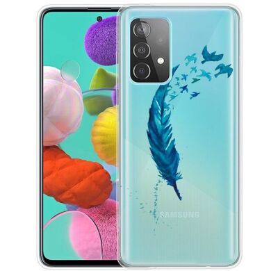 Силиконовый (TPU) чехол Deexe Pretty Glossy для Samsung Galaxy A13 (А135) - Blue Feather