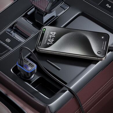 Автомобильное зарядное устройство Hoco Z63A 42W (2USB + Type-C) - Black