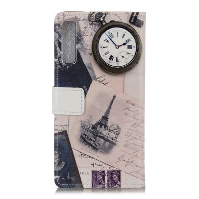 Чехол Deexe Life Style Wallet для Samsung Galaxy A7 2018 (A750) - Eiffel Tower and Quill