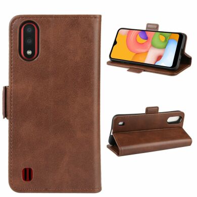 Чохол Deexe Pocket Wallet для Samsung Galaxy A01 (A015) - Dark Brown