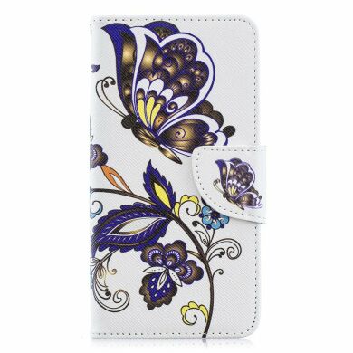 Чехол-книжка Deexe Color Wallet для Samsung Galaxy A40 (А405) - Butterfly and Flower