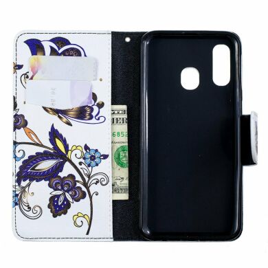 Чохол-книжка Deexe Color Wallet для Samsung Galaxy A40 (А405) - Butterfly and Flower
