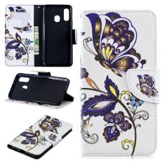 Чохол-книжка Deexe Color Wallet для Samsung Galaxy A40 (А405) - Butterfly and Flower
