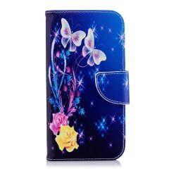 Чехол-книжка Deexe Color Wallet для Samsung Galaxy J4 2018 (J400) - Butterfly in Flowers C